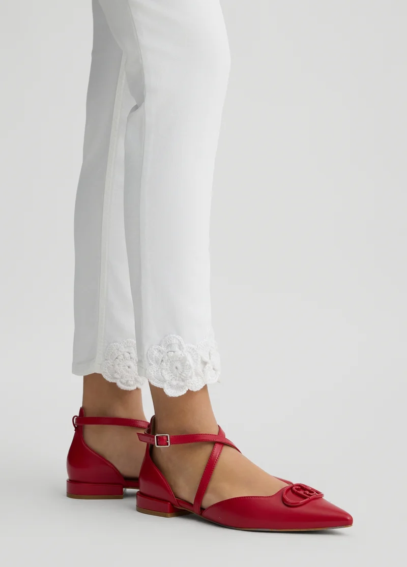 Skinny Trousers with Embroidery