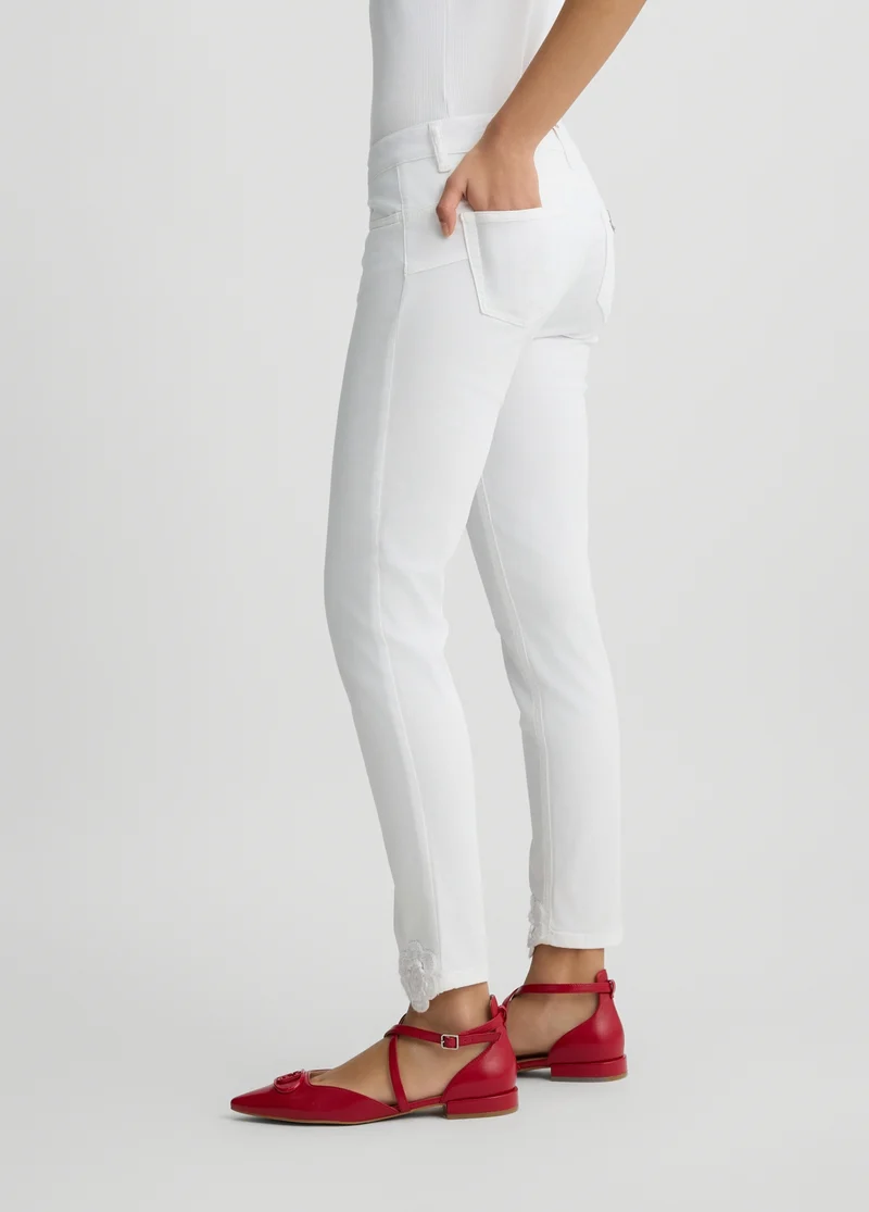Skinny Trousers with Embroidery
