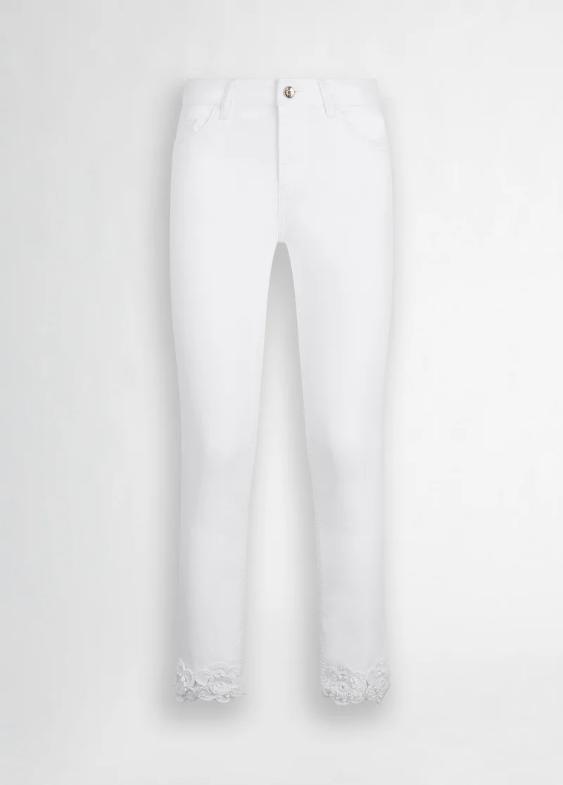 Skinny Trousers with Embroidery