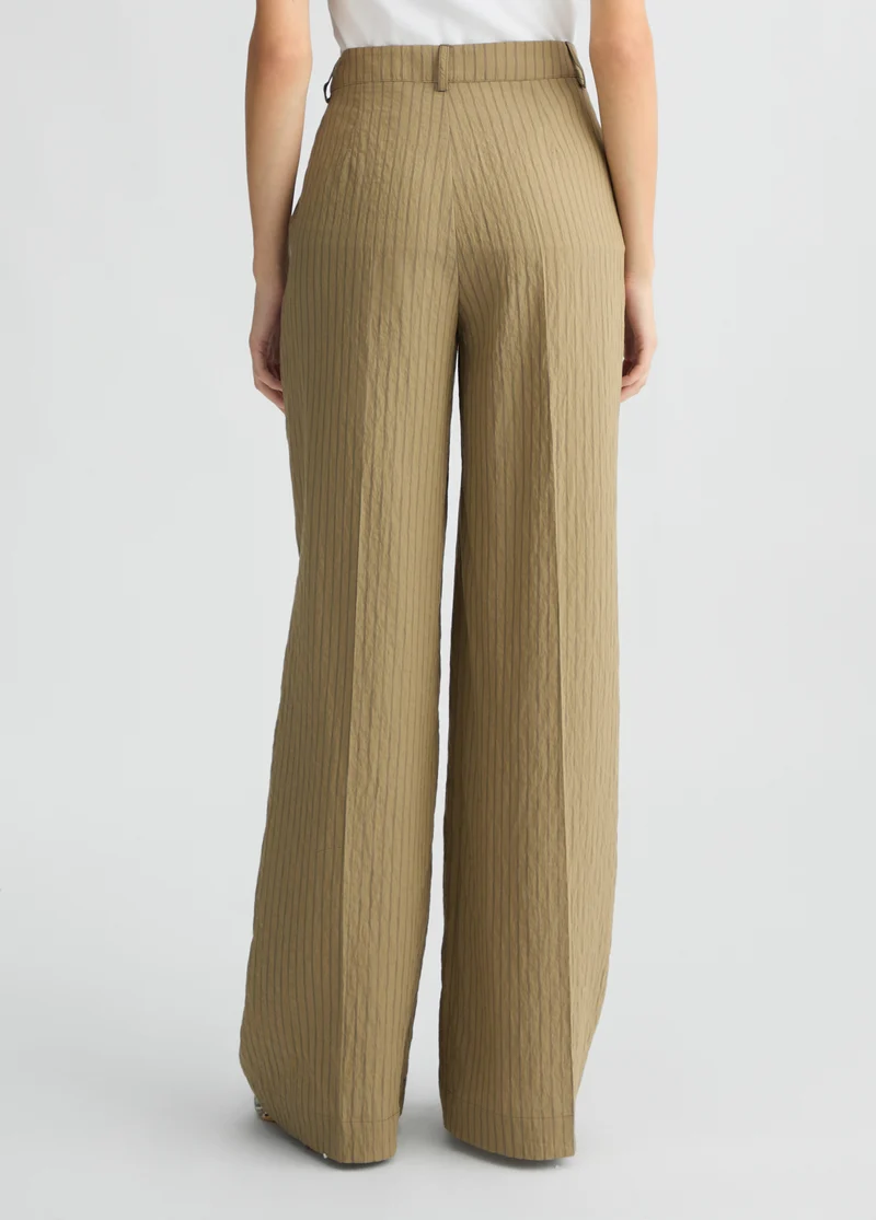 Striped flared trousers