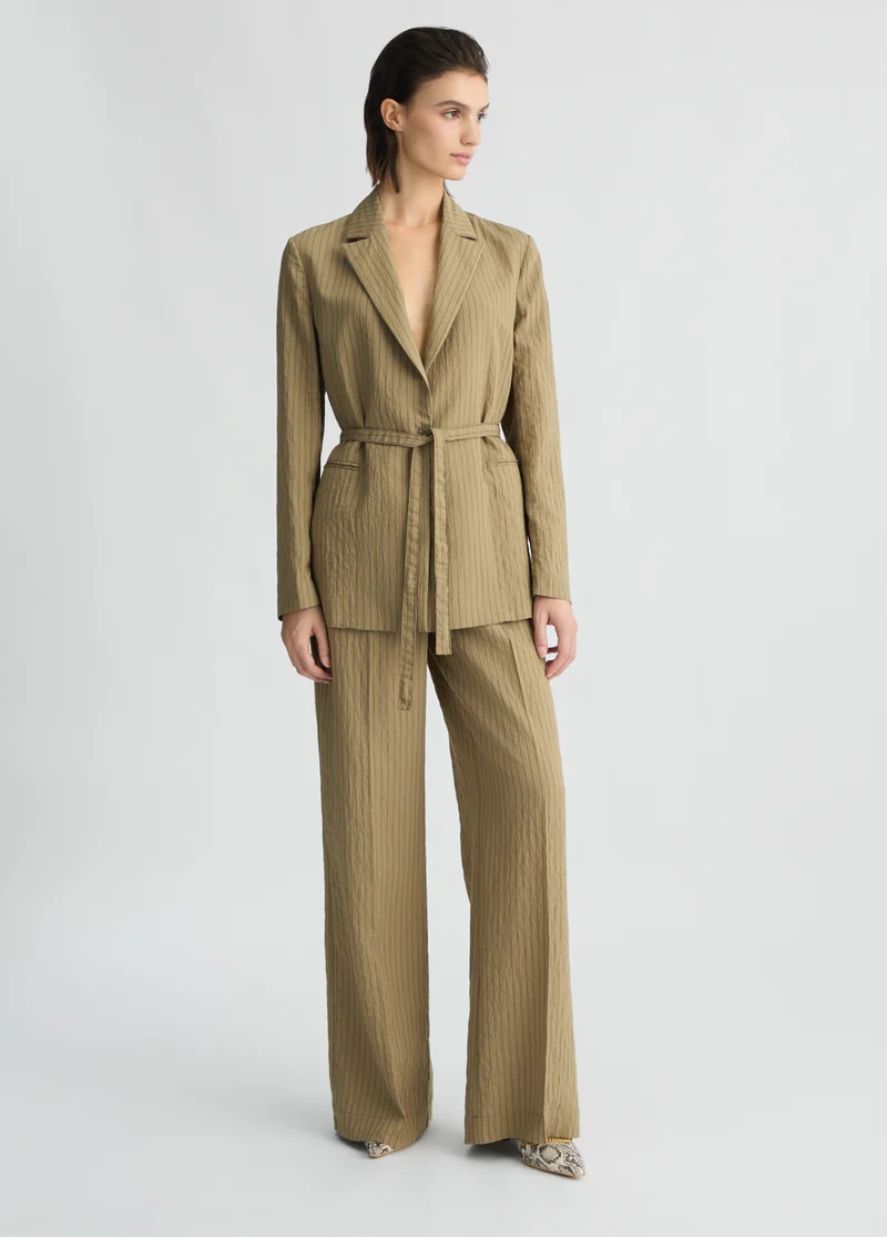 Striped flared trousers