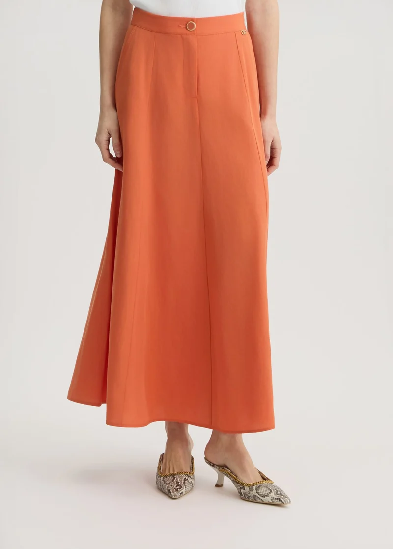 Linen-Blend Skirt