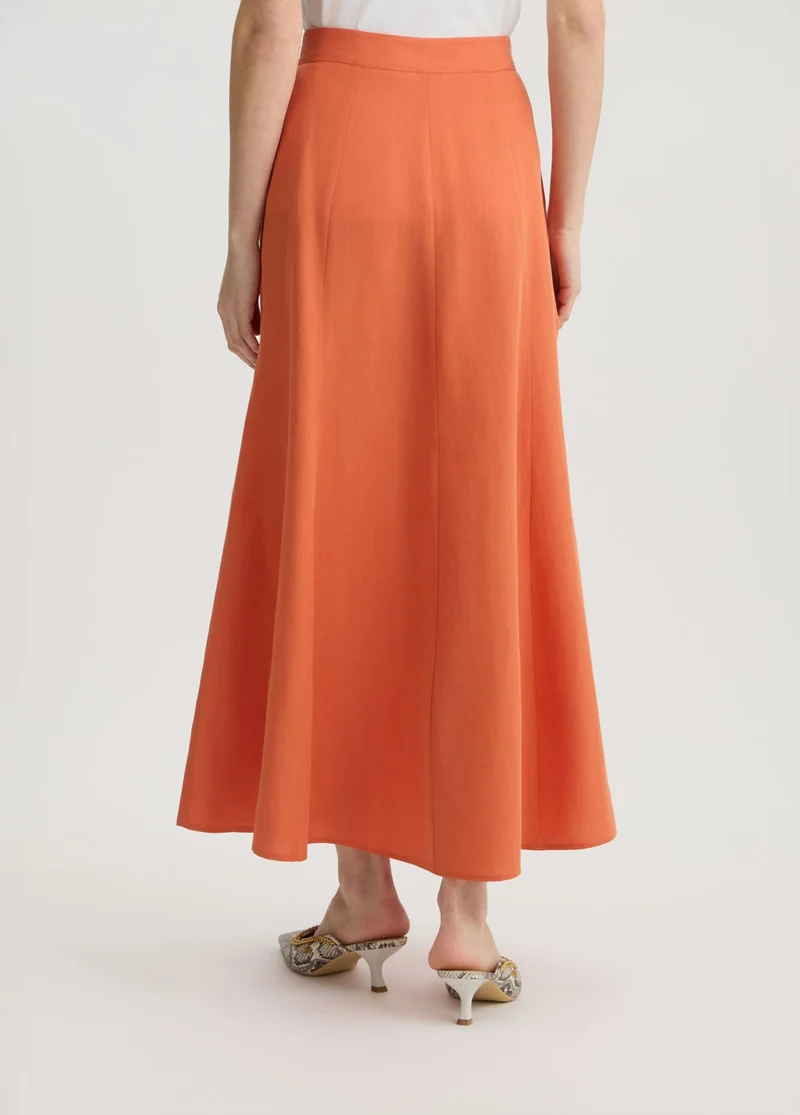 Linen-Blend Skirt