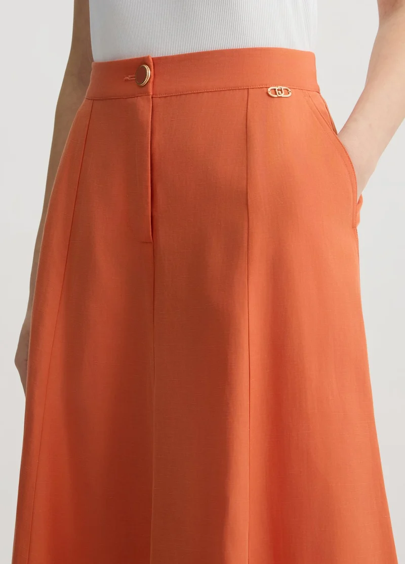 Linen-Blend Skirt