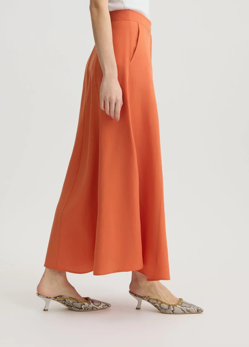Linen-Blend Skirt