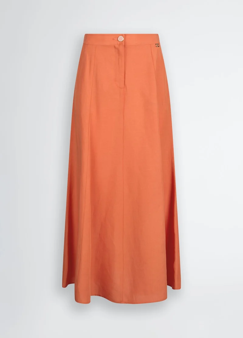 Linen-Blend Skirt
