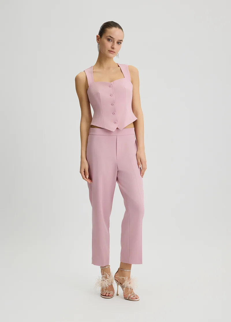 High-Rise Cropped Trousers