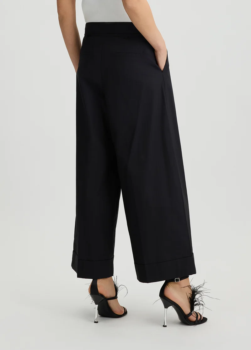 Cropped Poplin Trousers