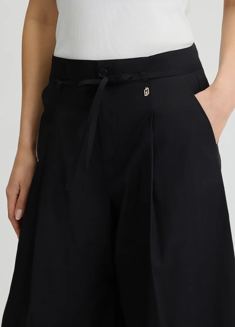 Cropped Poplin Trousers