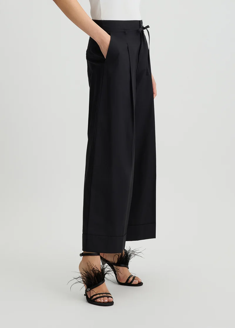 Cropped Poplin Trousers