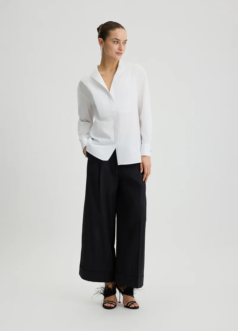 Cropped Poplin Trousers