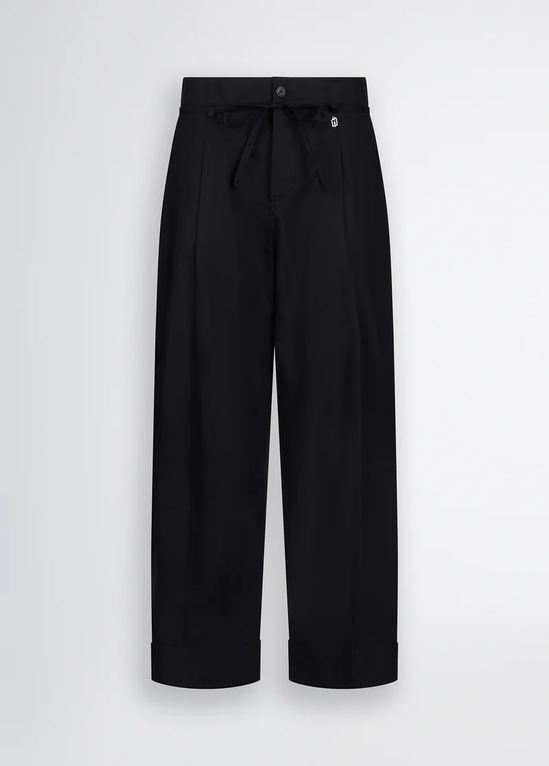 Cropped Poplin Trousers