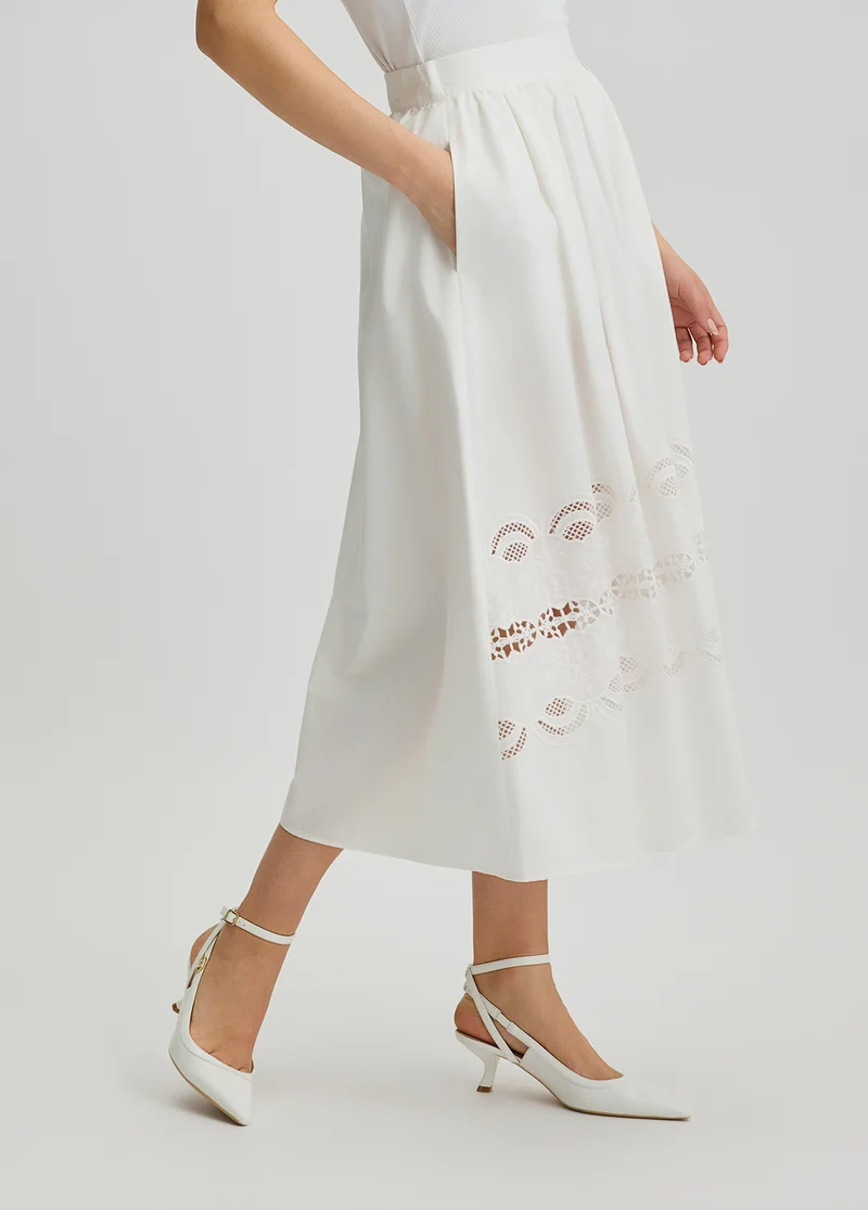 Poplin Skirt with Embroidery