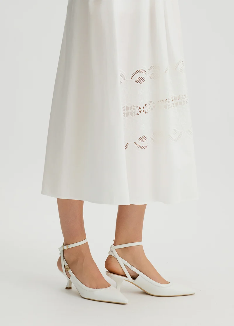 Poplin Skirt with Embroidery