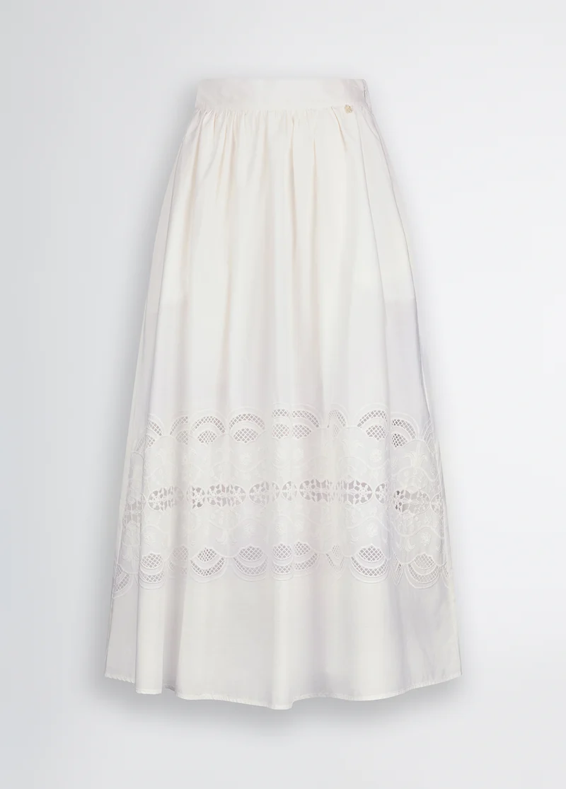 Poplin Skirt with Embroidery