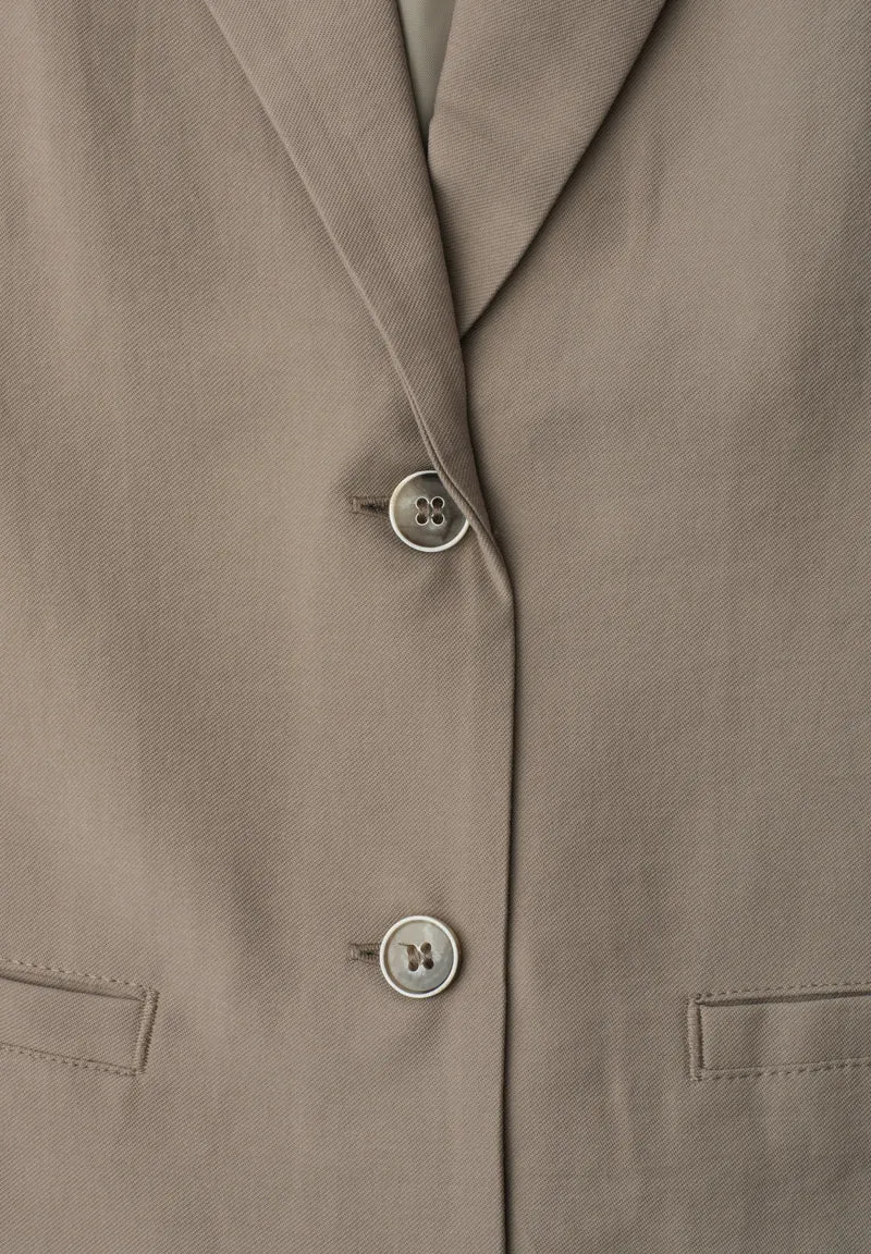 Vest A-Line Rever Pocket Twill, dark beige