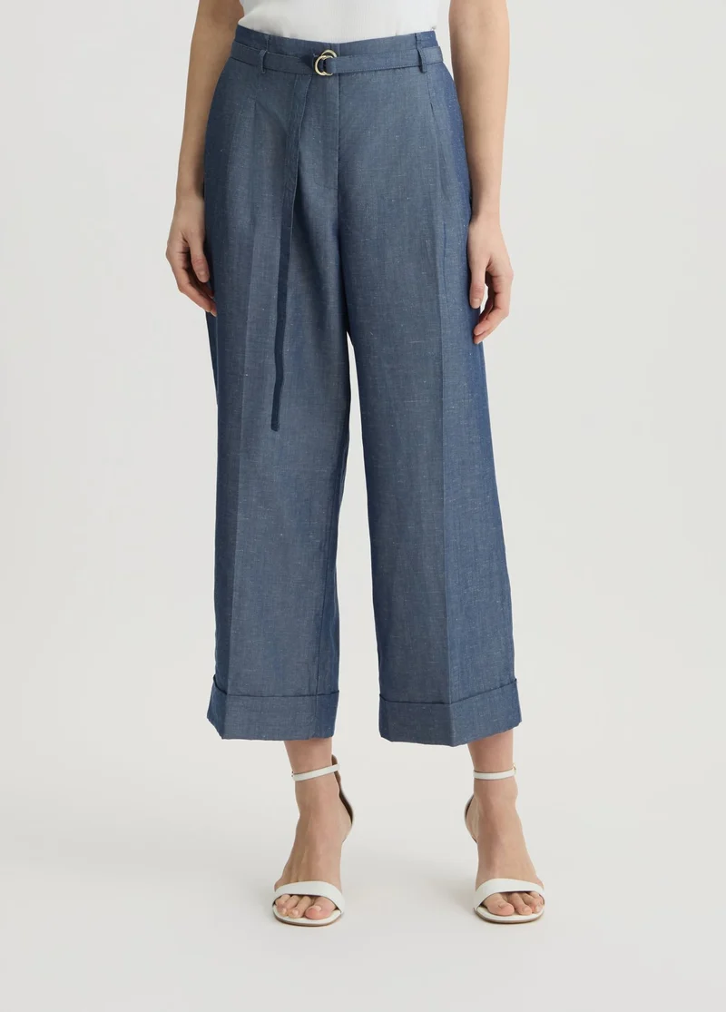 Linen-Blend Trousers