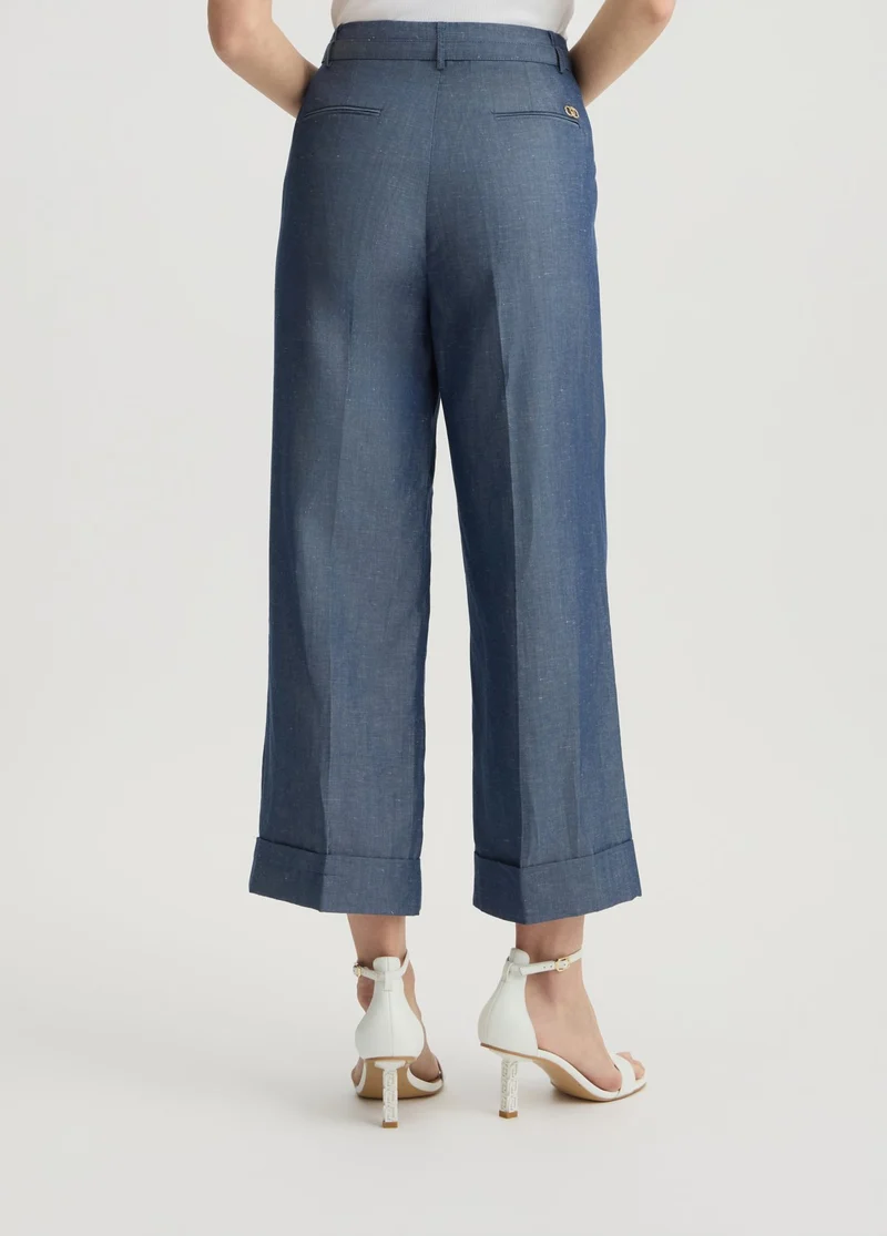 Linen-Blend Trousers