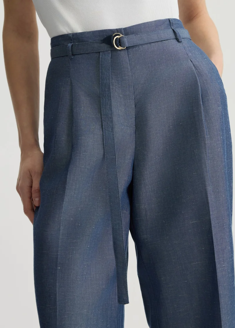 Linen-Blend Trousers