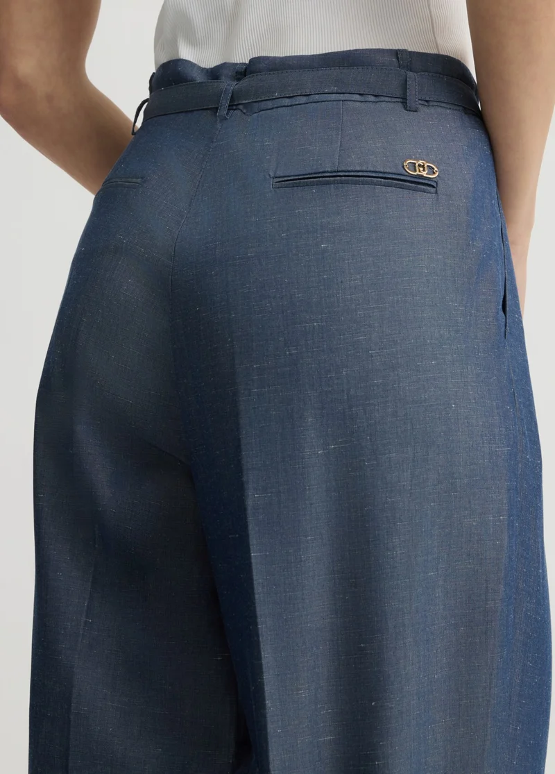 Linen-Blend Trousers
