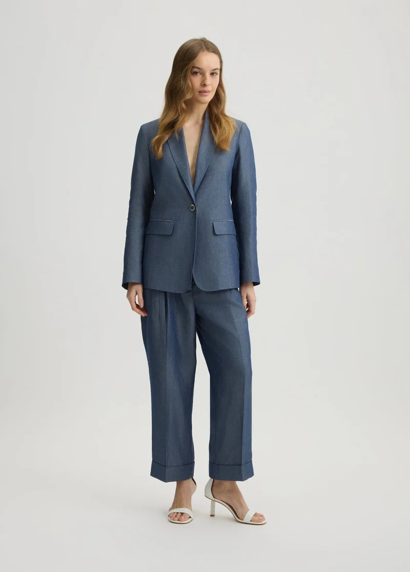 Linen-Blend Trousers