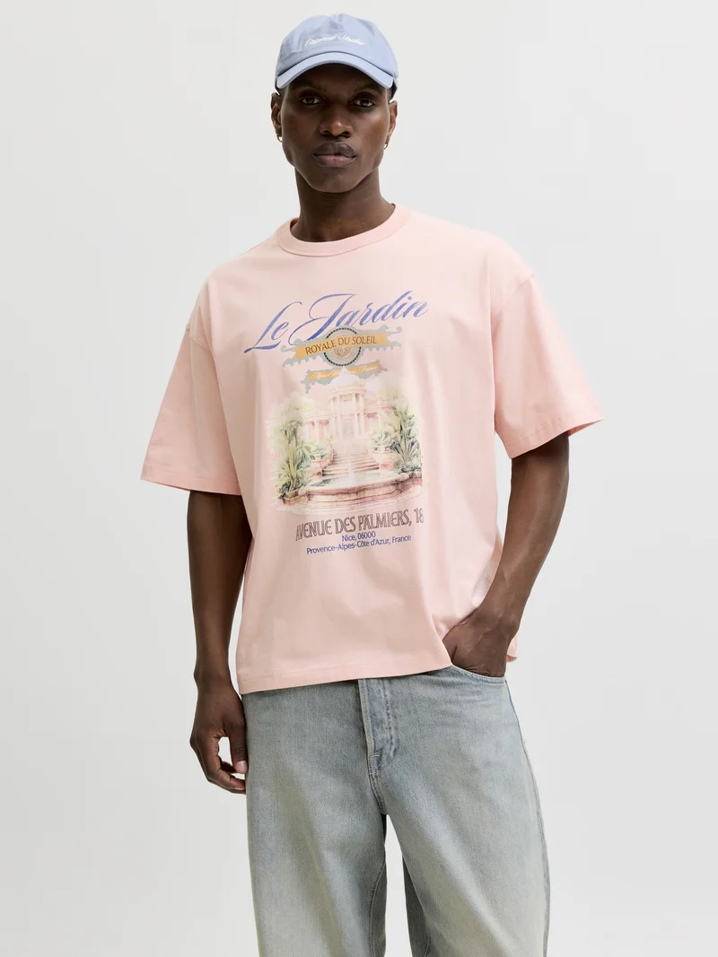 JORMENTON PHOTO TEE SS CREW NECK, Peach Melba