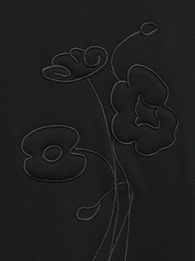 VMHALI SS EMBROIDERY TOP JRS, Black