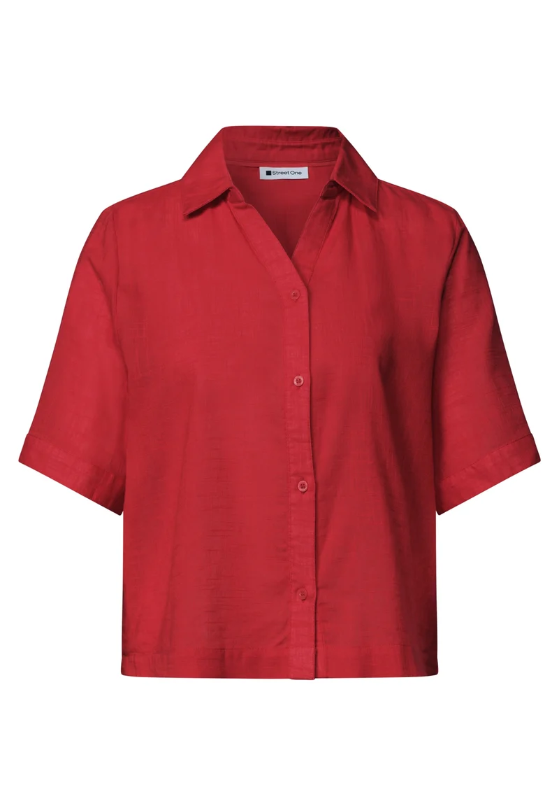 LTD QR buttoned shirtcollar bl, salsa red