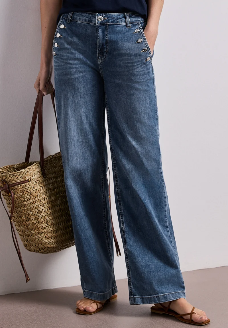 Style Emee Wide Leg,hw,mid blu, Medium Blue Wash
