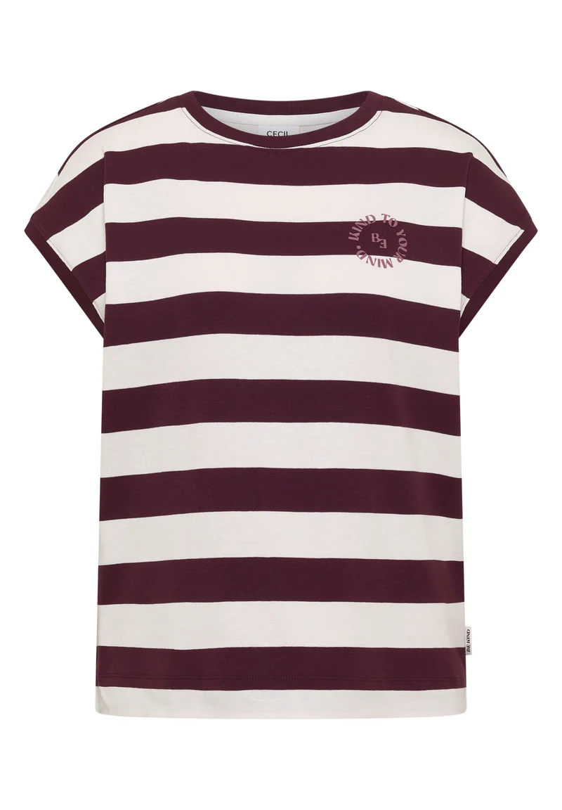 TOS Striped Be Kind FP Shirt, sweet grape red