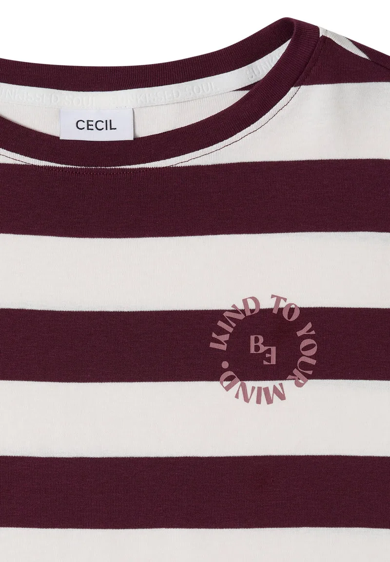 TOS Striped Be Kind FP Shirt, sweet grape red