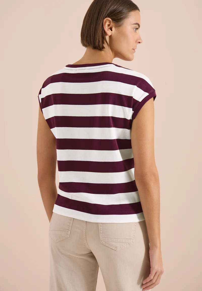 TOS Striped Be Kind FP Shirt, sweet grape red