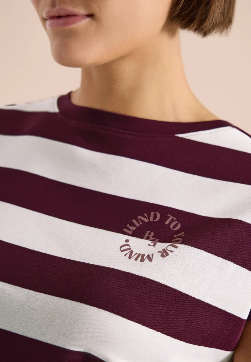 TOS Striped Be Kind FP Shirt, sweet grape red