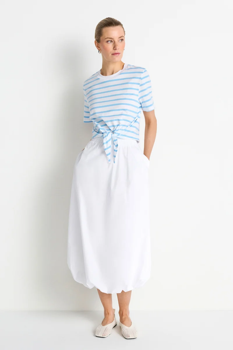 Washed Striped T-Shirt, white