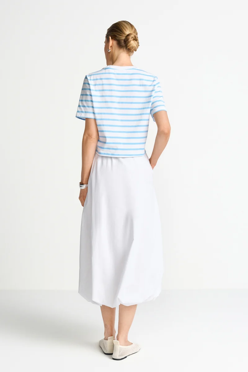 Washed Striped T-Shirt, white