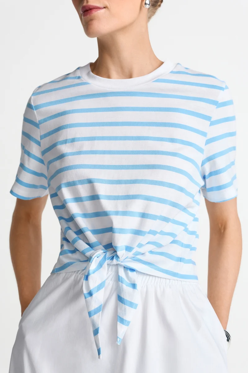 Washed Striped T-Shirt, white