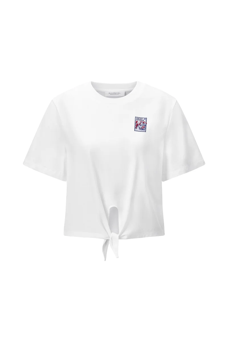 Knot T-Shirt with Print, white