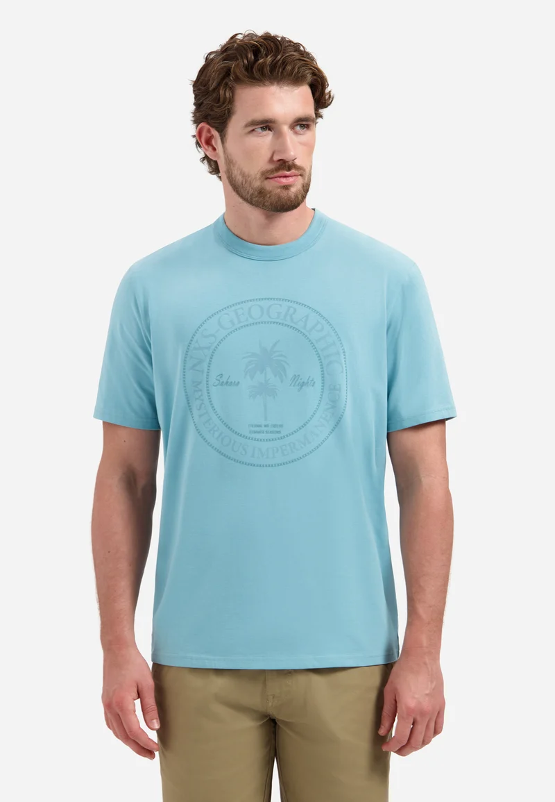 T-Shirt Crewneck Graphic, Seablue