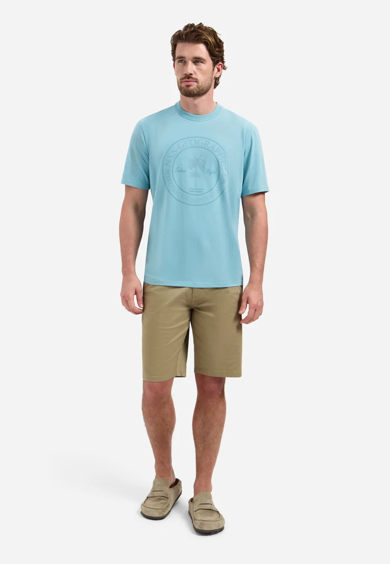 T-Shirt Crewneck Graphic, Seablue
