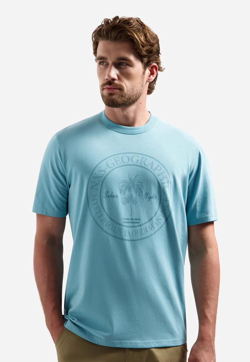 T-Shirt Crewneck Graphic, Seablue