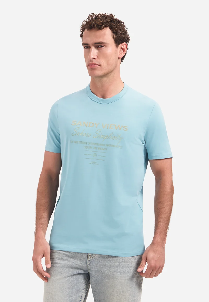T-Shirt Crewneck Graphic, Seablue