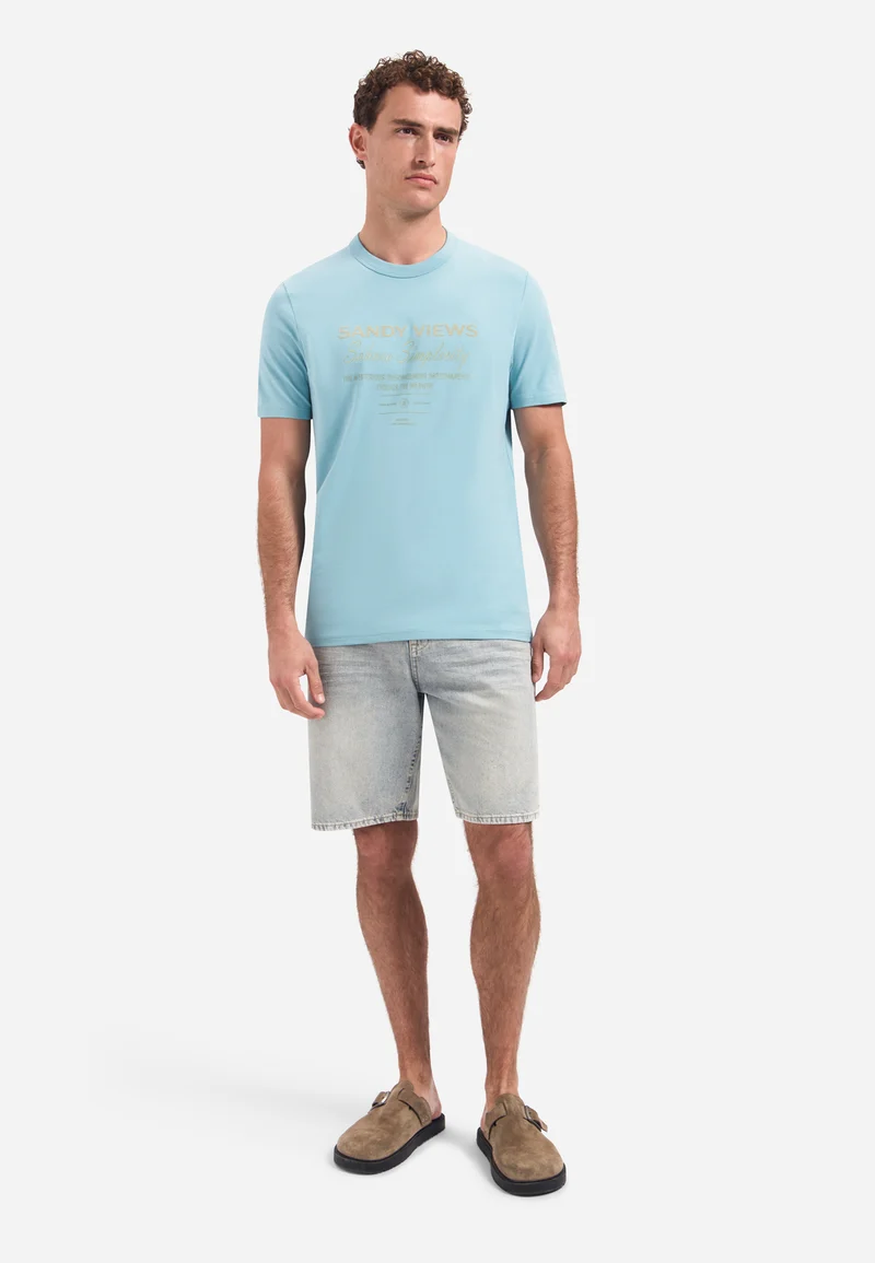 T-Shirt Crewneck Graphic, Seablue