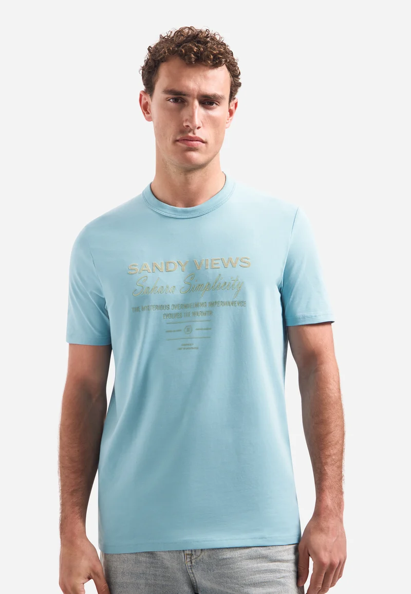 T-Shirt Crewneck Graphic, Seablue