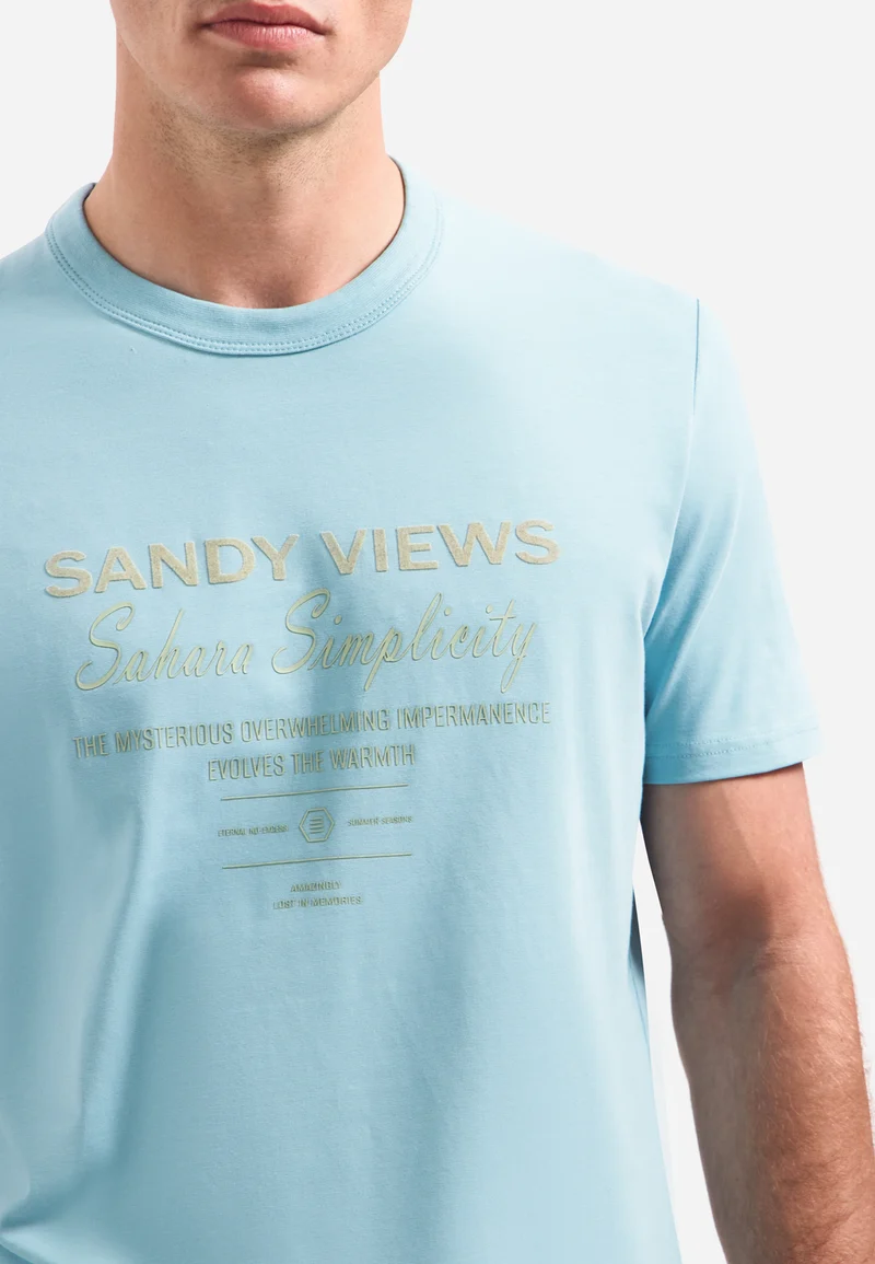 T-Shirt Crewneck Graphic, Seablue
