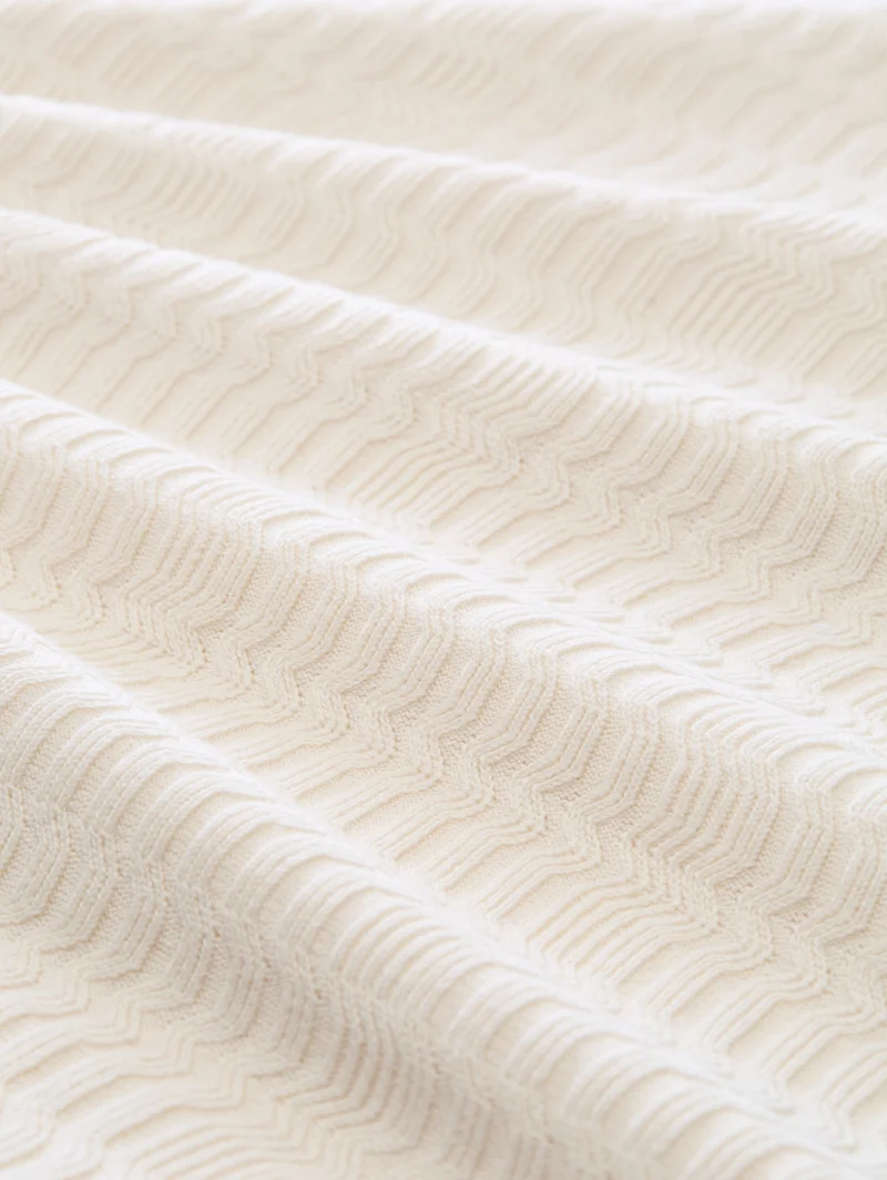 knit t-shirt with rib structur, Gardenia White