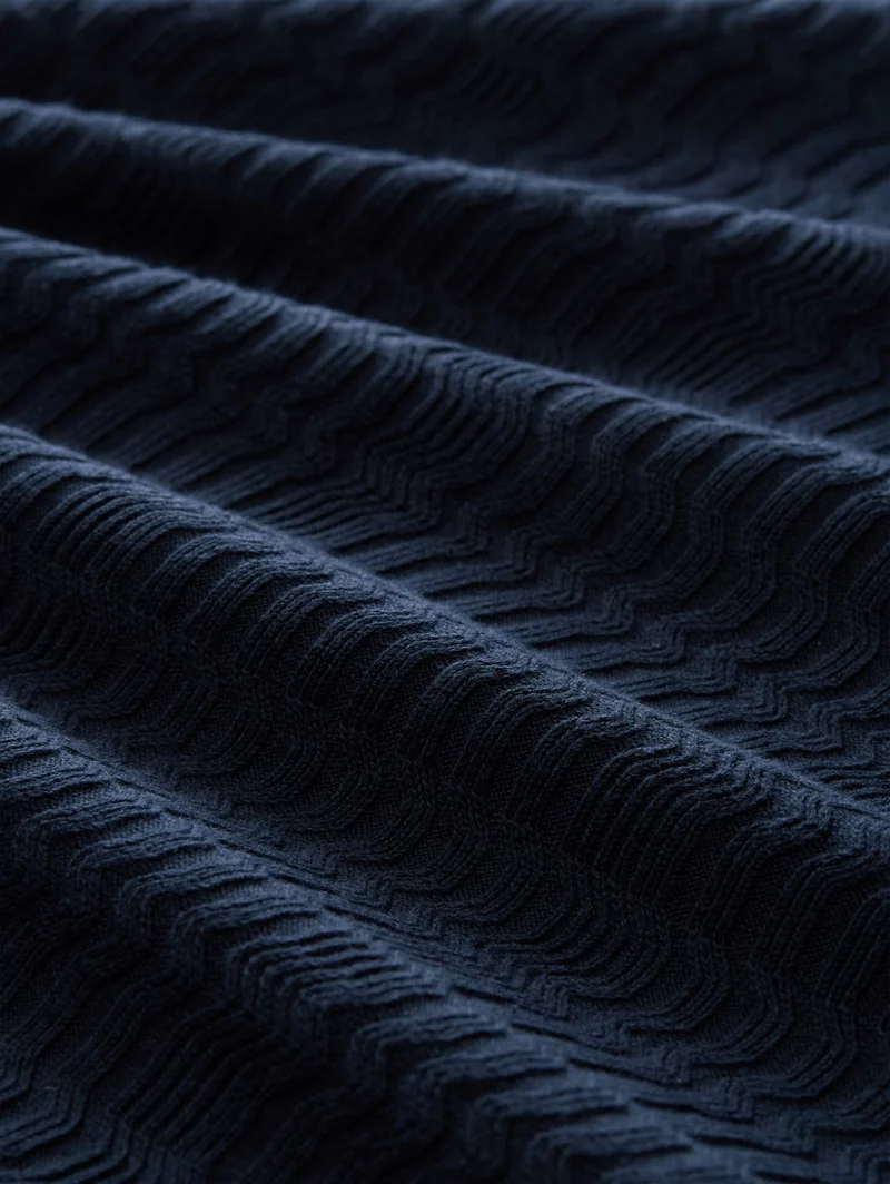 knit t-shirt with rib structur, sky captain blue