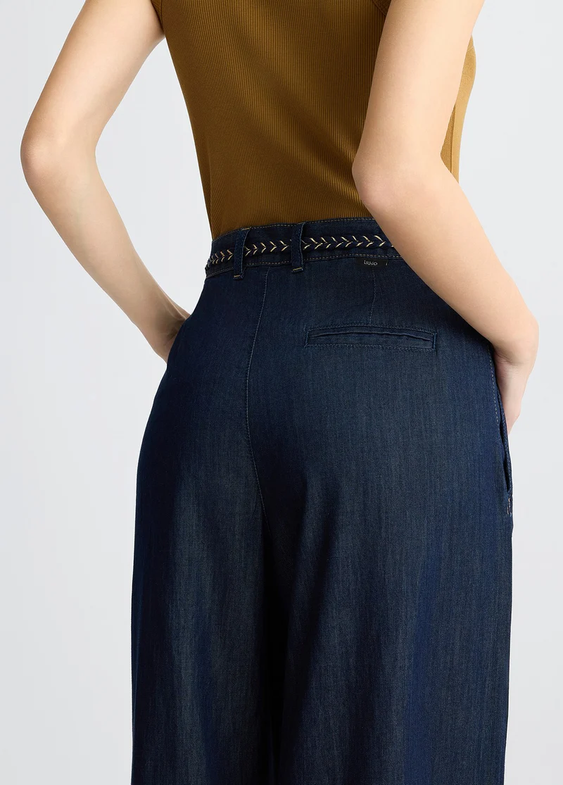Flared Denim Trousers