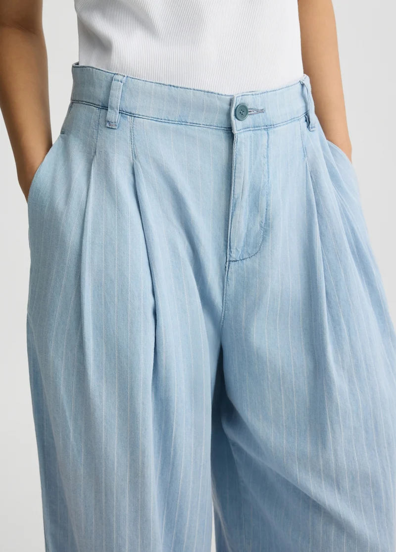 Pinstripe Denim Trousers