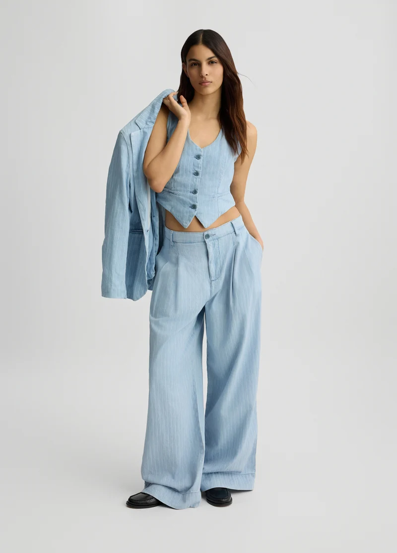 Pinstripe Denim Trousers