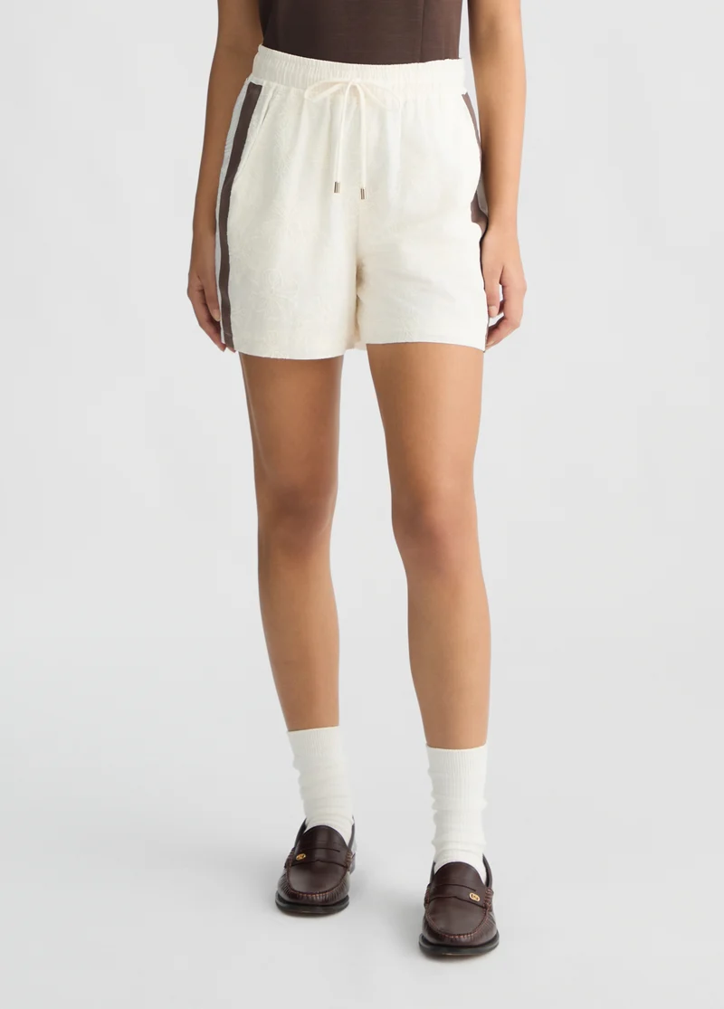 Embroidered cotton shorts